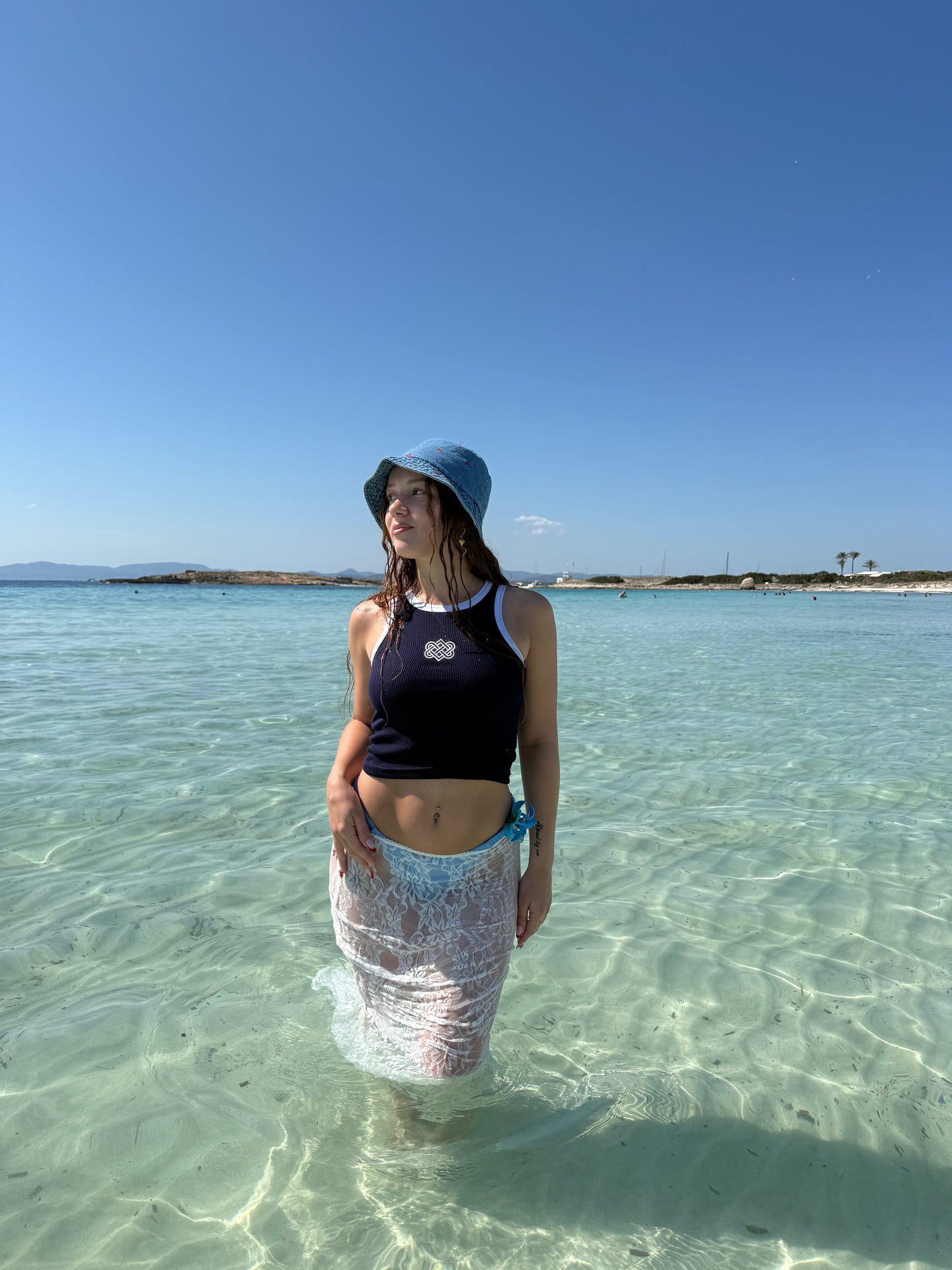 D'AMORE Womens Croptop - Navy Blue