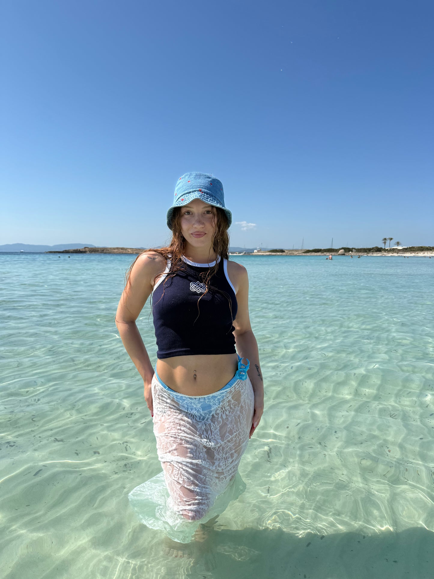 D'AMORE Womens Croptop - Navy Blue