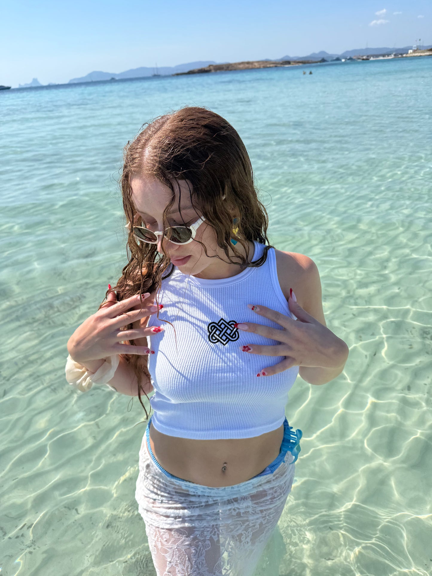 D'AMORE Womens Croptop - White