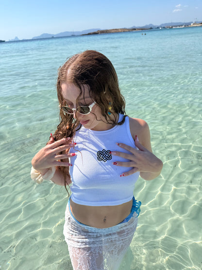D'AMORE Womens Croptop - White
