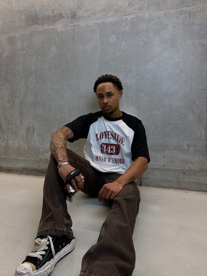 PRE-ORDER - LOVESIDE RHINESTONE TEE - WHITE/BLACK