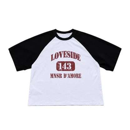 PRE-ORDER - LOVESIDE RHINESTONE TEE - WHITE/BLACK