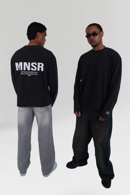 MNSR LONGSLEEVE - WASHED BLACK
